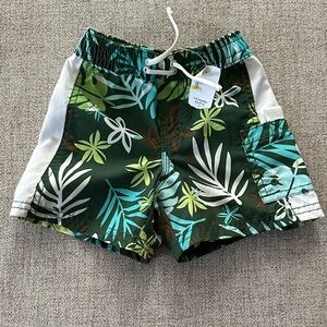 BabyGAP Green Leaf Tropical Print Swim Shorts Size 3-6 months